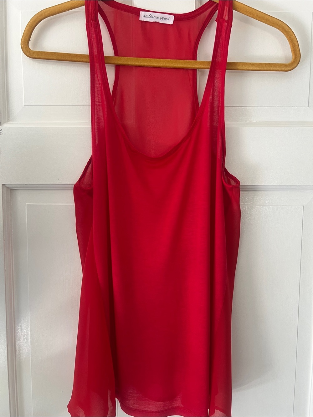 Ambiance Red Sheer Racerback Tank Top